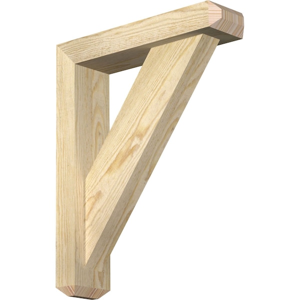 Ekena Millwork Traditional Craftsman Rough Sawn Bracket w/ Offset Brace, Douglas Fir, 4"W x 16"D x 20"H BKT0402X16X20TRA04RDF - main